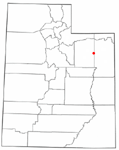 Location of Roosevelt, Utah