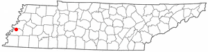 Location of Garland, Tennessee