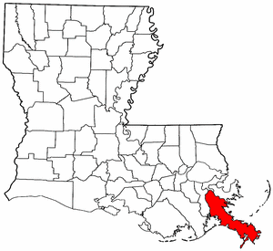Image:Map of Louisiana highlighting Plaquemines Parish.png