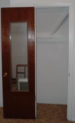 It is common for a to be placed on the inside of a closet door.