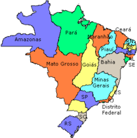Map of Brazilian administrative division (states and territories) as of 1889