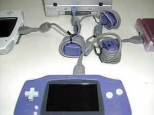 4-Player connection with 2 GBAs, 1 GBA SP and 1 GameCube