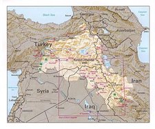 Map of proposed boundaries of Kurdistan.