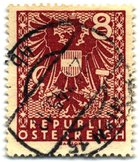 8pf stamp of the Soviet occupation, used in Vienna  