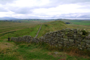 Pieces of Hadrian's Wall remain near Greenhead and along the route, though large sections have been dismantled over the years to use the stones for various nearby construction projects.