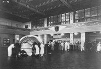 Pan Am's seaplane terminal at  in  was a hub of inter-American travel during the 1930s and 1940s.