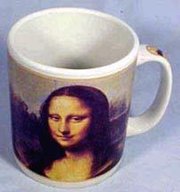 A Mona Lisa coffee mug