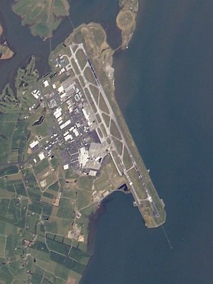 Auckland International Airport, photographed from space.