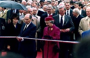 Opening of the Channel Tunnel by Queen  and French President 
