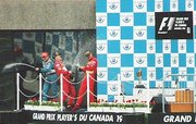 G.Fisichella, M.Schumacher and E.Irvine on the podium of the 1998 Canadian Grand Prix