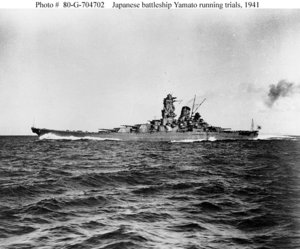 Yamato on trials, 1941