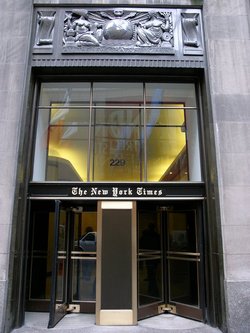 The New York Times' main offices at 229 West 43rd Street in .