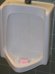 Urinal with a urinal cake
