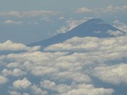 Image of Mount Fuji taken from an airplane.