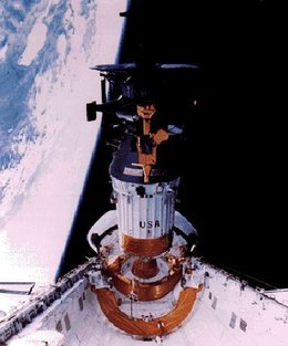 Galileo being deployed after being launched by the  on the  mission