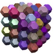 Part of a tessellation of space using truncated octahedra