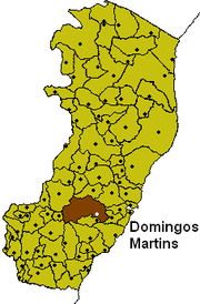 Municipality of Domingos Martins on the map of Espirito Santo