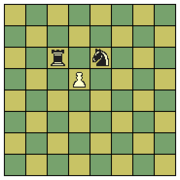 The white pawn at d5 may capture either the black rook at c6 or the black knight at e6.