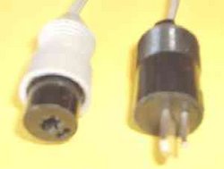 Speaker DIN line socket (left) and plug