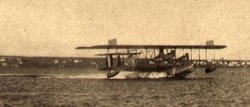   Flying Boat "NC-3" water-taxis before takeoff, 1919
