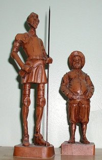 Statues of Don Quixote (left) and Sancho Panza (right)